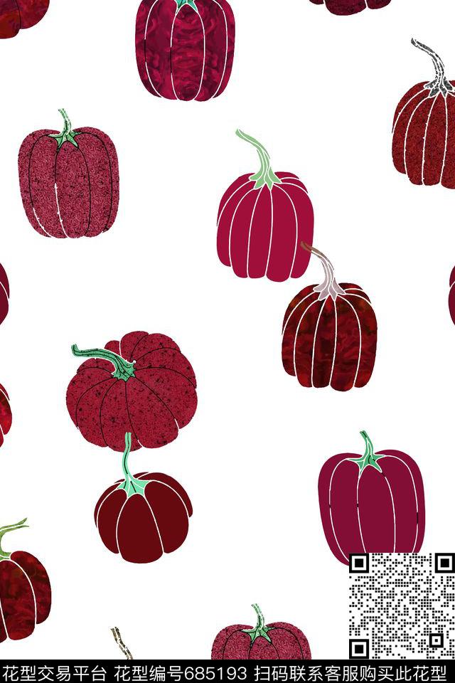 手绘果蔬水彩数码印花华亿平台下载（图片编号: 685193） - 瓦栏（Walan）