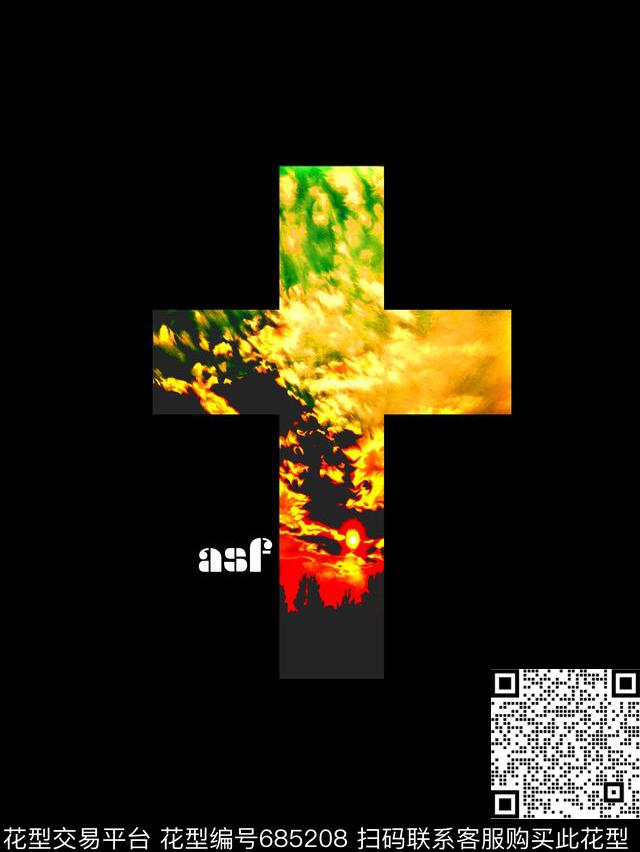 十字架天空云彩字母数码印花华亿平台下载（图片编号: 685208） - 瓦栏（Walan）