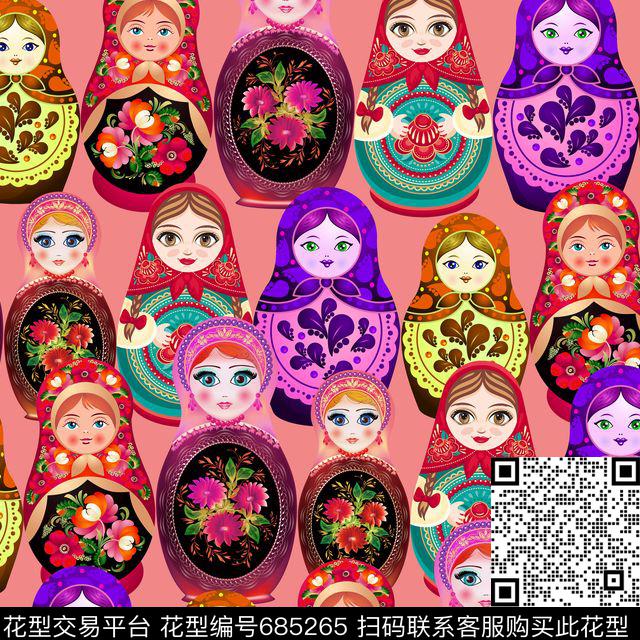 卡通中国棉袄吉娃娃数码印花华亿平台下载（图片编号: 685265） - 瓦栏（Walan）