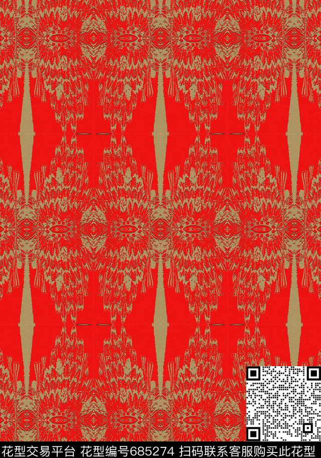 抽象图案格子混搭几何炫彩数码印花华亿平台下载（图片编号: 685274） - 瓦栏（Walan）