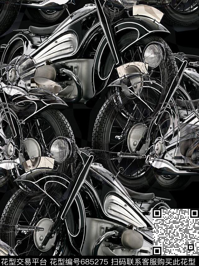 男装华亿平台♥红桃A〖复古时代〗摩托车数码印花华亿平台下载（图片编号: 685275） - 瓦栏（Walan）