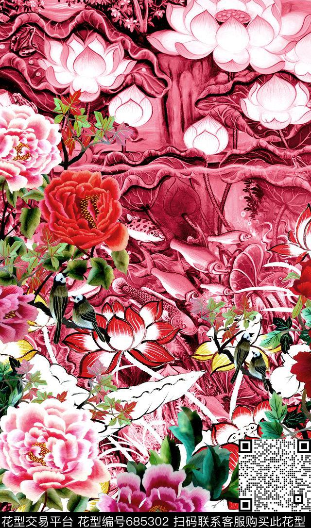 原创红色系绣花数码印花华亿平台下载（图片编号: 685302） - 瓦栏（Walan）