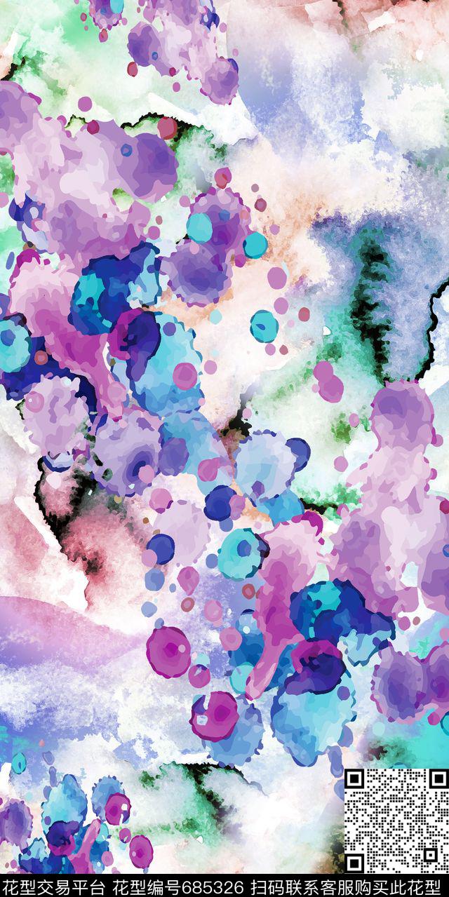 色彩几何手绘几何数码印花华亿平台下载（图片编号: 685326） - 瓦栏（Walan）