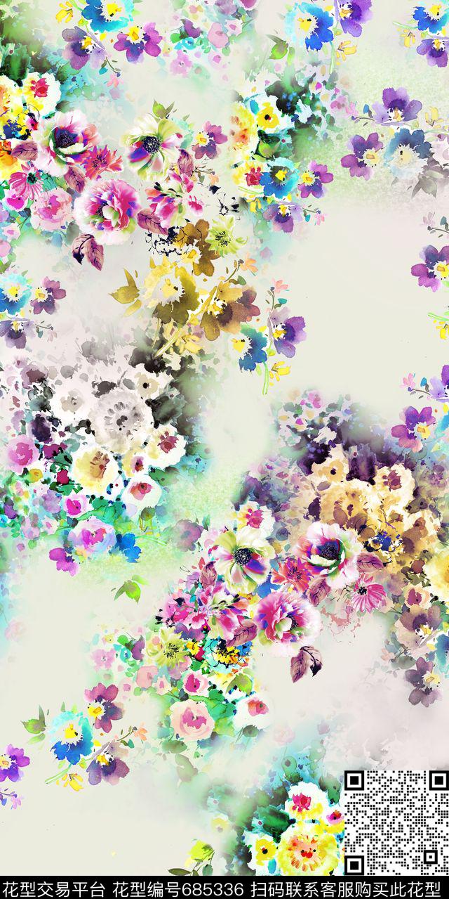 乱花小碎花花卉数码印花华亿平台下载（图片编号: 685336） - 瓦栏（Walan）