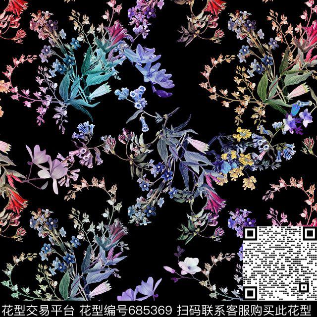 手绘乱花小碎花数码印花华亿平台下载（图片编号: 685369） - 瓦栏（Walan）