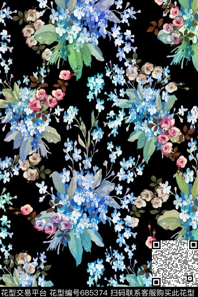 手绘乱花小碎花数码印花华亿平台下载（图片编号: 685374） - 瓦栏（Walan）