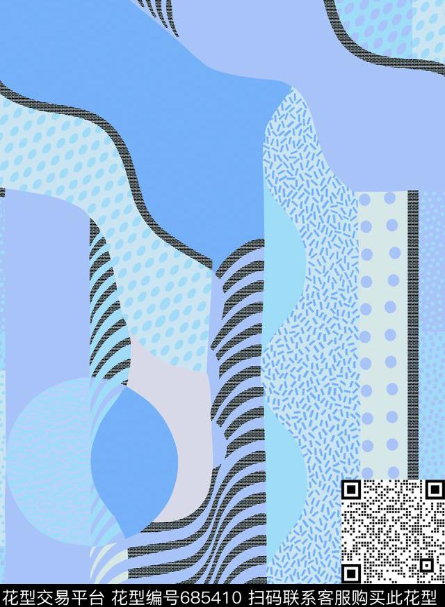 色块几何拼接机理传统印花华亿平台下载（图片编号: 685410） - 瓦栏（Walan）