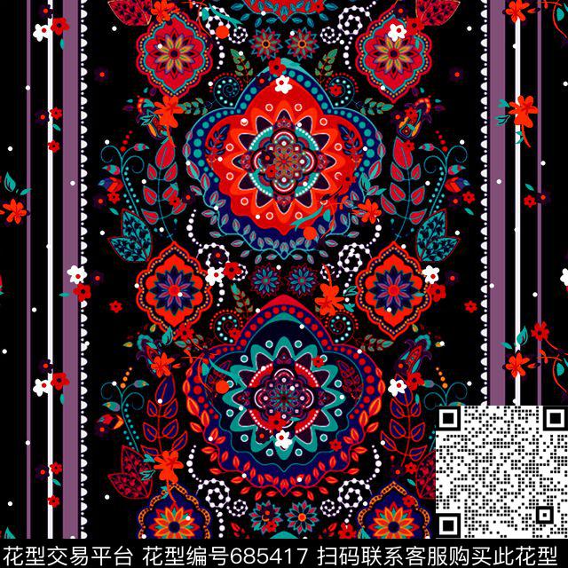 时尚潮流女装裙子外套民族风印花异域风情草卷几何印花欧美高档复古印花风格传统印花华亿平台下载（图片编号: 685417） - 瓦栏（Walan）