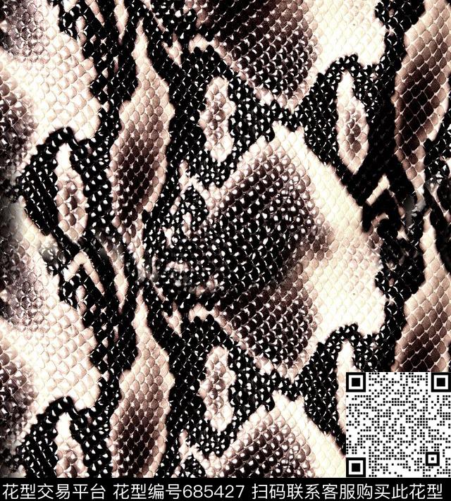 蛇皮动物纹原创数码印花华亿平台下载（图片编号: 685427） - 瓦栏（Walan）