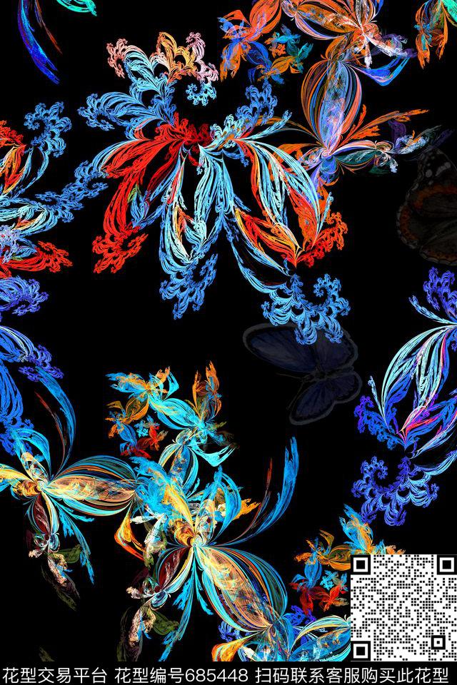 分形艺术辐射线放射线数码印花华亿平台下载（图片编号: 685448） - 瓦栏（Walan）