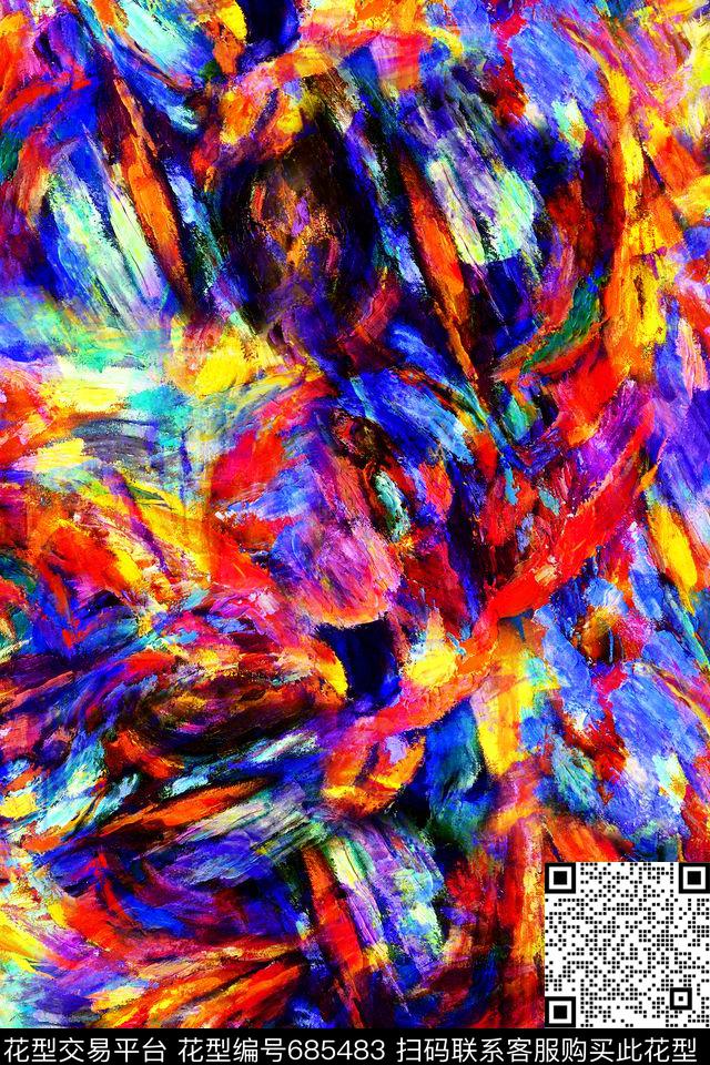 女装风景抽象数码印花华亿平台下载（图片编号: 685483） - 瓦栏（Walan）