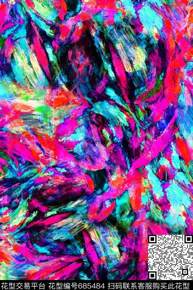 女装风景抽象数码印花华亿平台下载（图片编号: 685484） - 瓦栏（Walan）