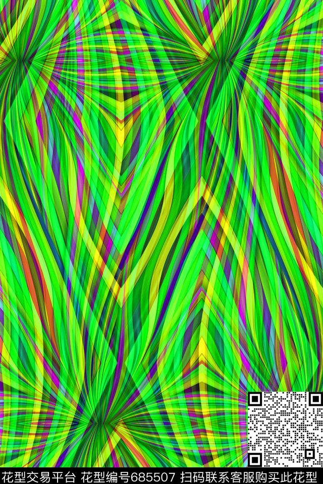 竖条波浪条纹横条数码印花华亿平台下载（图片编号: 685507） - 瓦栏（Walan）