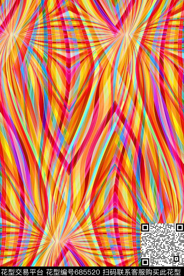 竖条波浪条纹横条数码印花华亿平台下载（图片编号: 685520） - 瓦栏（Walan）