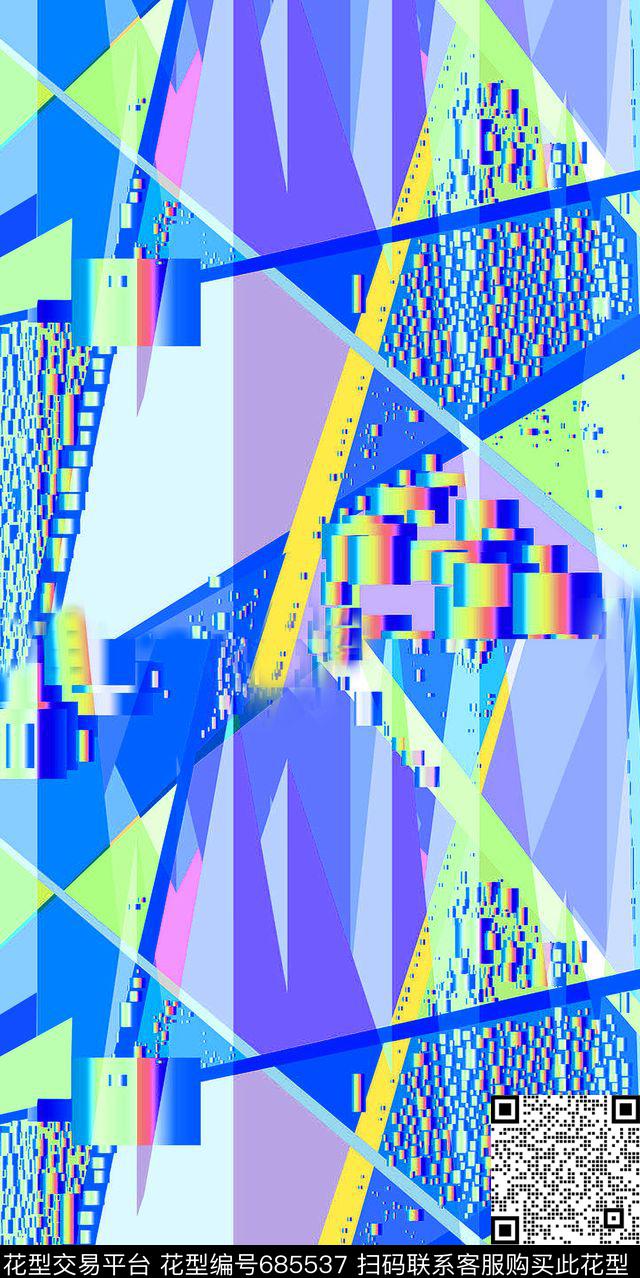 几何现代格子数码印花华亿平台下载（图片编号: 685537） - 瓦栏（Walan）