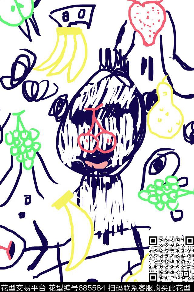 趣味水果星球大战传统印花华亿平台下载（图片编号: 685584） - 瓦栏（Walan）