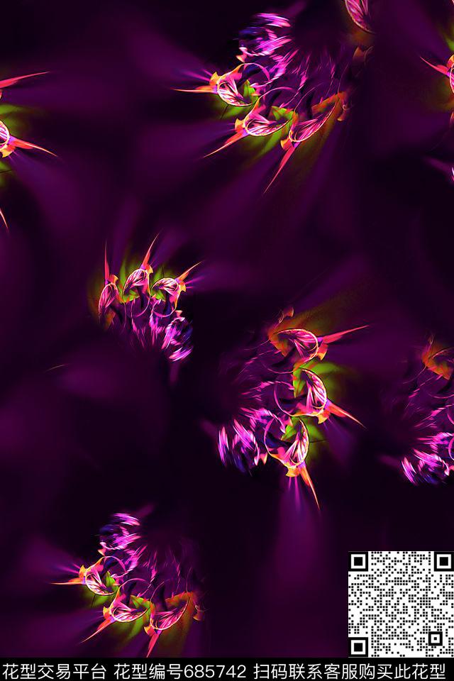 抽象女装男装数码印花华亿平台下载（图片编号: 685742） - 瓦栏（Walan）