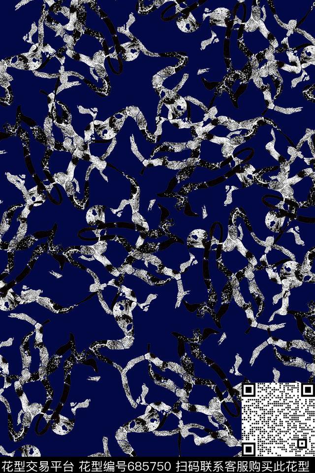 男装抽象渐变数码印花华亿平台下载（图片编号: 685750） - 瓦栏（Walan）