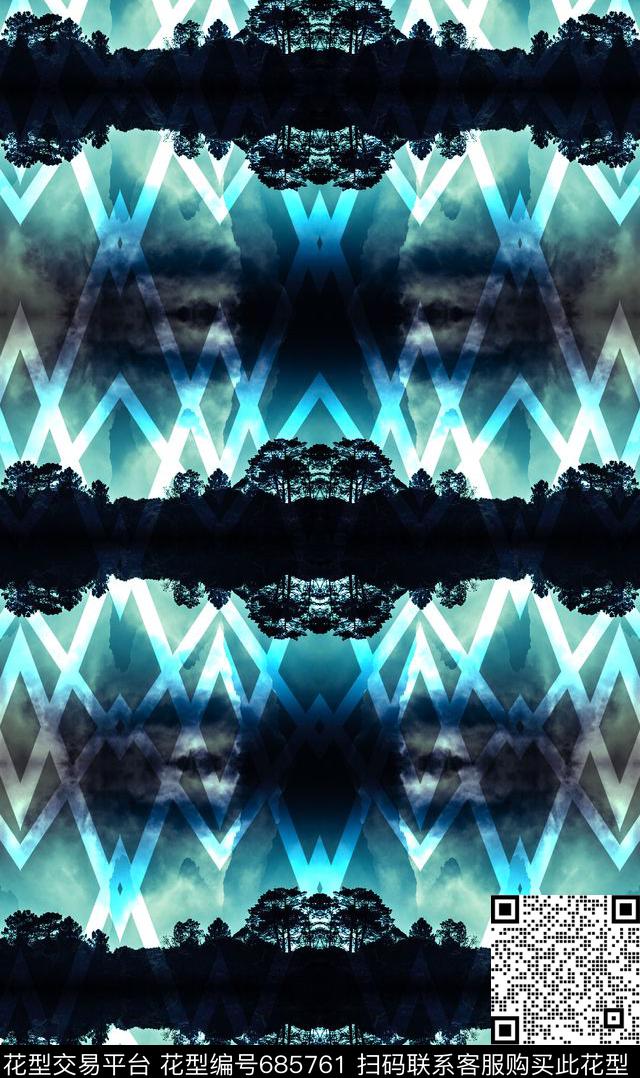 男装几何风景数码印花华亿平台下载（图片编号: 685761） - 瓦栏（Walan）