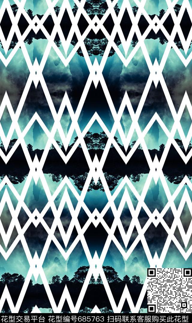 男装几何风景数码印花华亿平台下载（图片编号: 685763） - 瓦栏（Walan）