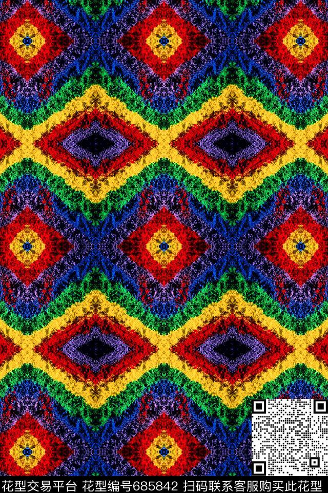 波西米亚大马士革土耳其风格数码印花华亿平台下载（图片编号: 685842） - 瓦栏（Walan）