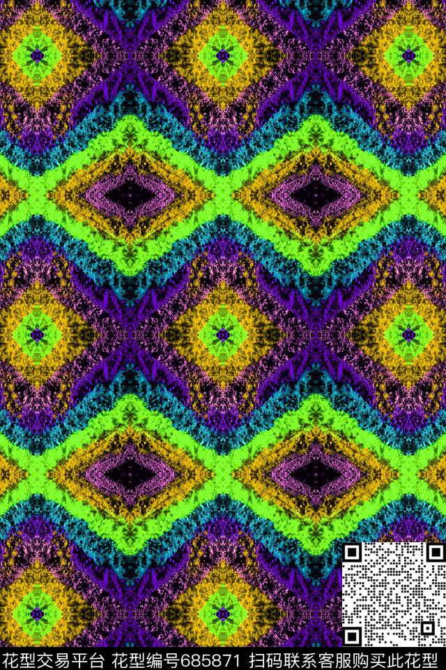 波西米亚大马士革土耳其风格数码印花华亿平台下载（图片编号: 685871） - 瓦栏（Walan）