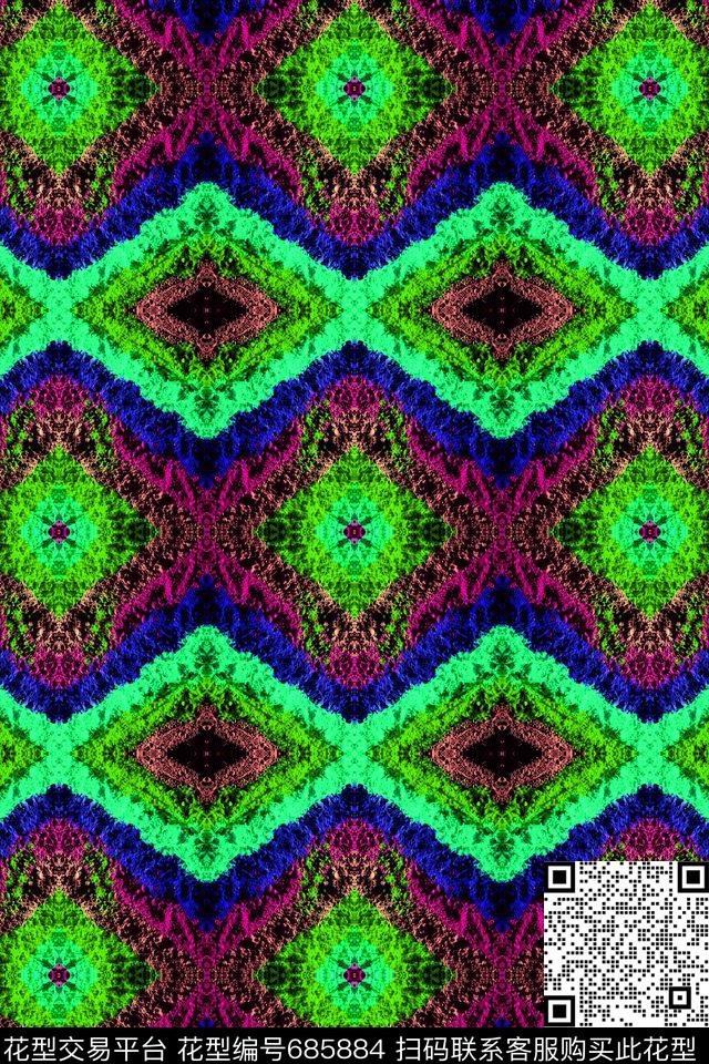 波西米亚大马士革土耳其风格数码印花华亿平台下载（图片编号: 685884） - 瓦栏（Walan）