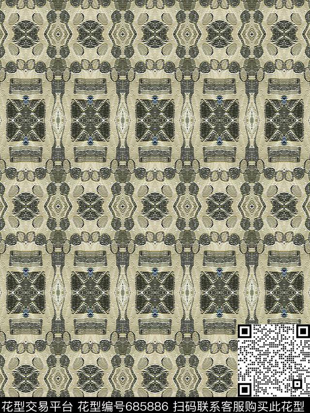 条纹混搭格子混搭抽象图案数码印花华亿平台下载（图片编号: 685886） - 瓦栏（Walan）