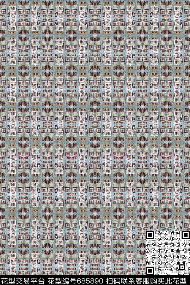 条纹混搭格子混搭几何炫彩数码印花华亿平台下载（图片编号: 685890） - 瓦栏（Walan）