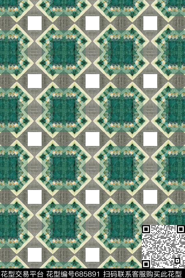 格子混搭几何炫彩抽象图案数码印花华亿平台下载（图片编号: 685891） - 瓦栏（Walan）