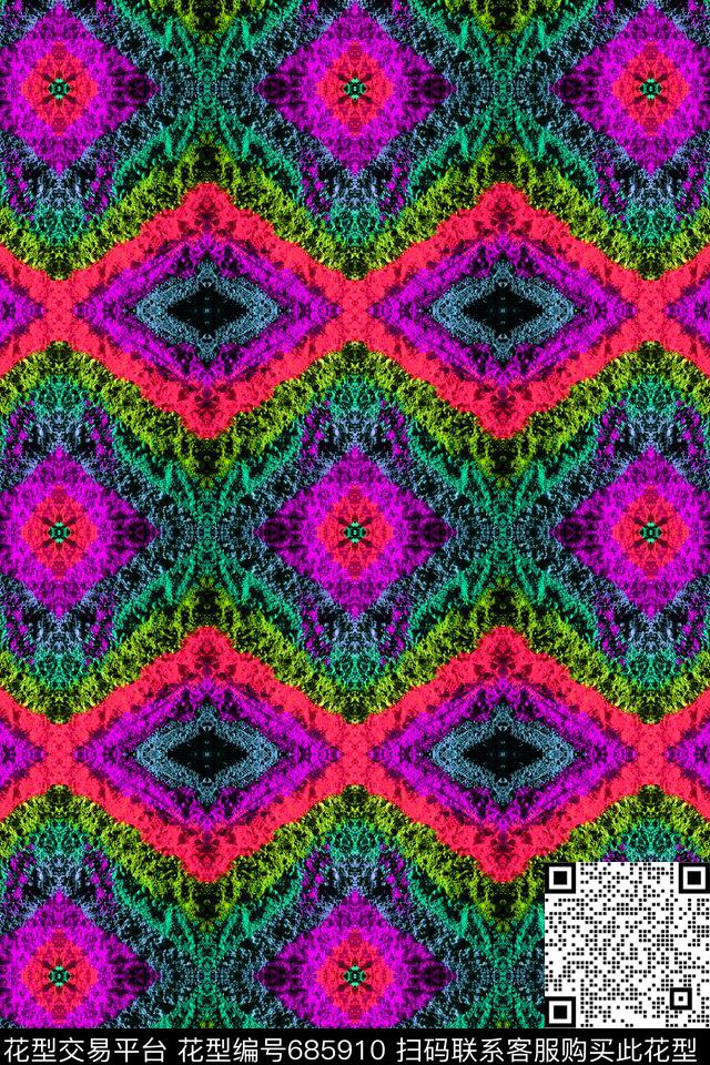 波西米亚大马士革土耳其风格数码印花华亿平台下载（图片编号: 685910） - 瓦栏（Walan）