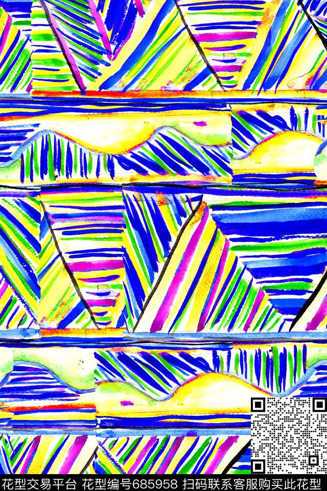 菱形三角形解构数码印花华亿平台下载（图片编号: 685958） - 瓦栏（Walan）