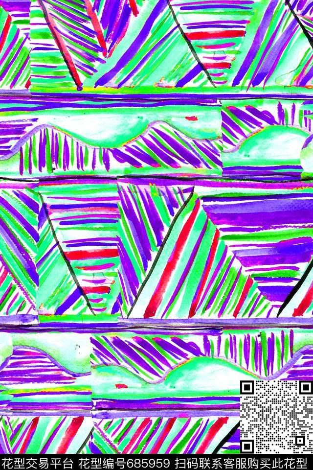 菱形三角形解构数码印花华亿平台下载（图片编号: 685959） - 瓦栏（Walan）