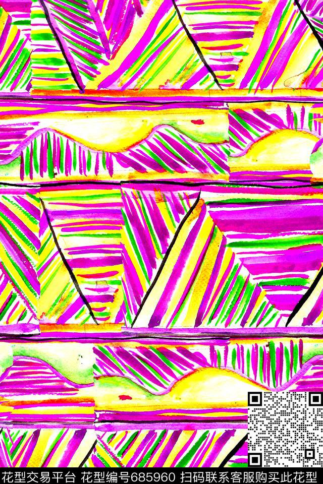 菱形三角形解构数码印花华亿平台下载（图片编号: 685960） - 瓦栏（Walan）