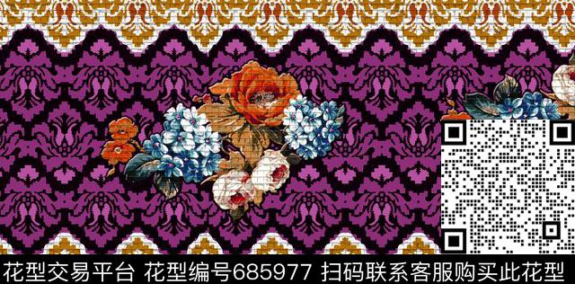 欧美宫廷风数码印花华亿平台下载（图片编号: 685977） - 瓦栏（Walan）