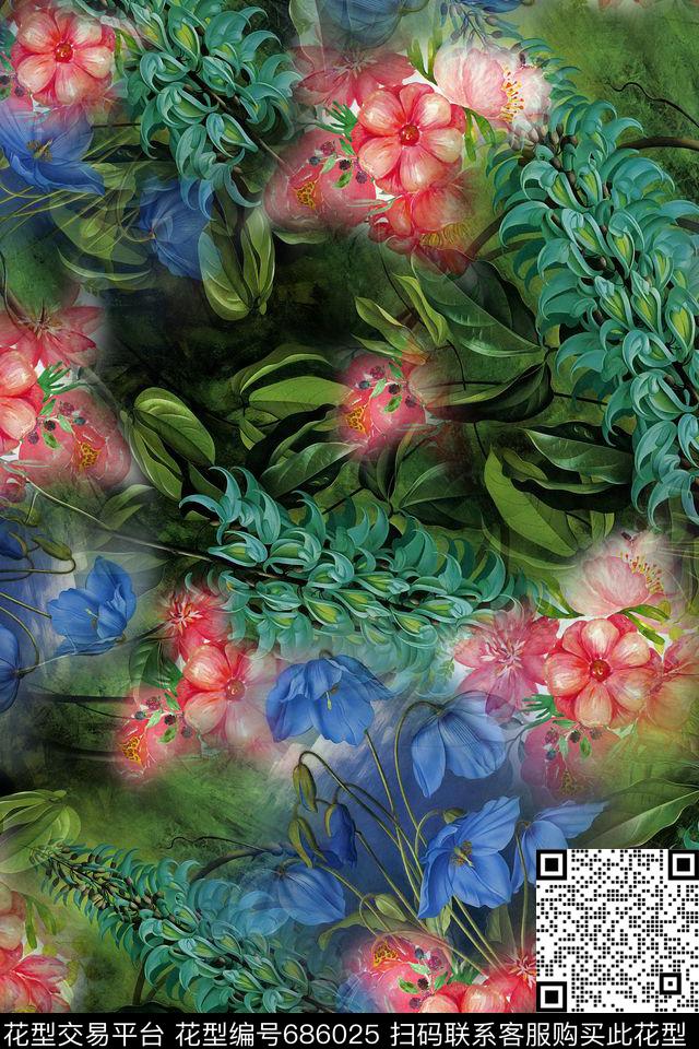 花草兰花秋冬数码印花华亿平台下载（图片编号: 686025） - 瓦栏（Walan）
