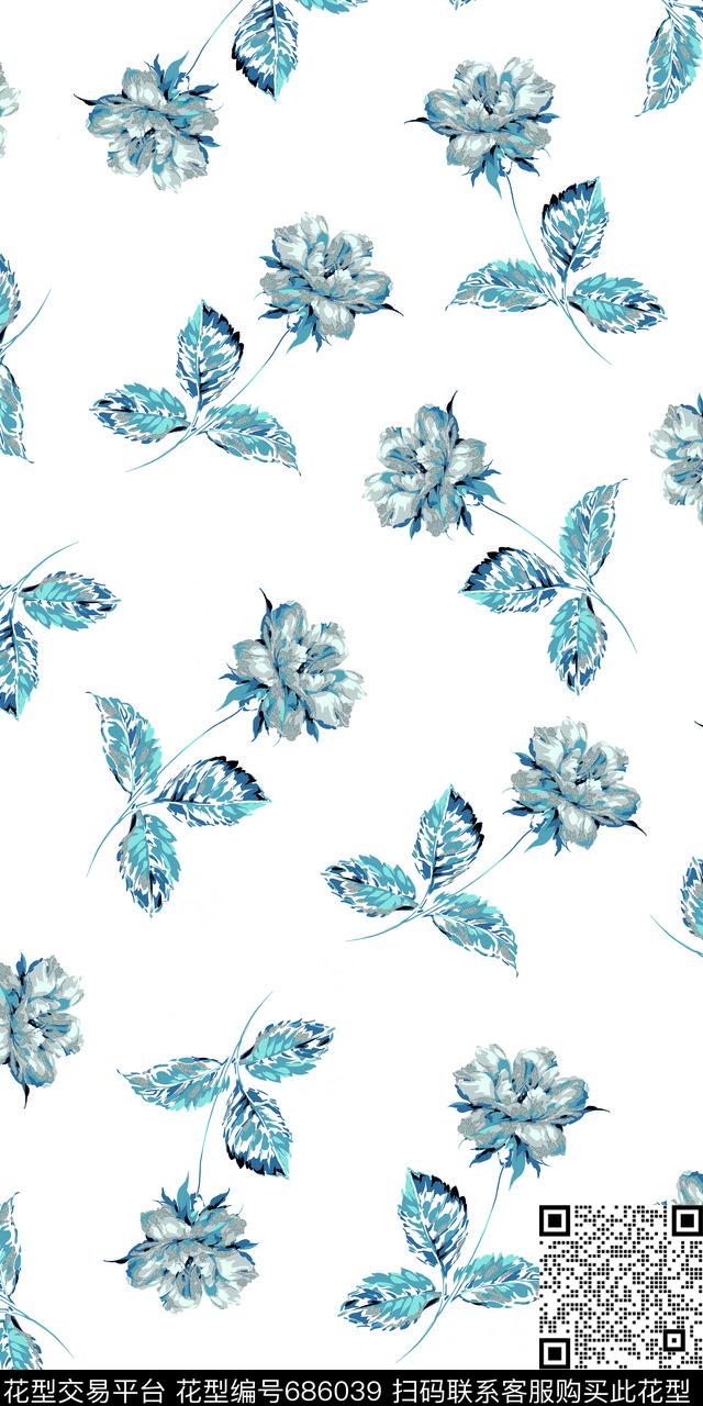 复古花卉大牌风传统印花华亿平台下载（图片编号: 686039） - 瓦栏（Walan）