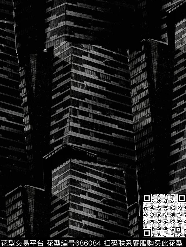 男装华亿平台♥红桃A〖城市建筑〗建筑数码印花华亿平台下载（图片编号: 686084） - 瓦栏（Walan）