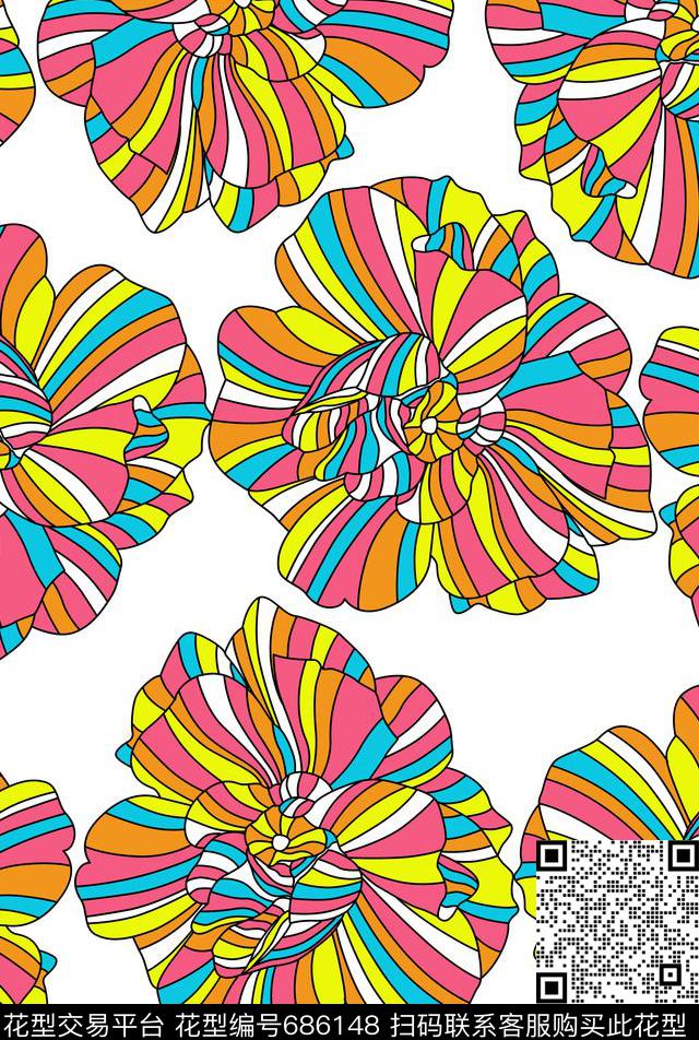 几何花卉女装不定位丝巾传统印花华亿平台下载（图片编号: 686148） - 瓦栏（Walan）