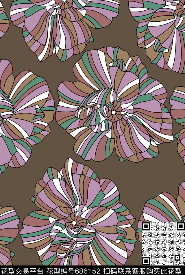 几何花卉女装不定位丝巾传统印花华亿平台下载（图片编号: 686152） - 瓦栏（Walan）