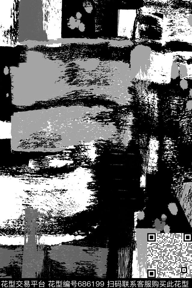 大笔刷、机理、艺术数码印花华亿平台下载（图片编号: 686199） - 瓦栏（Walan）