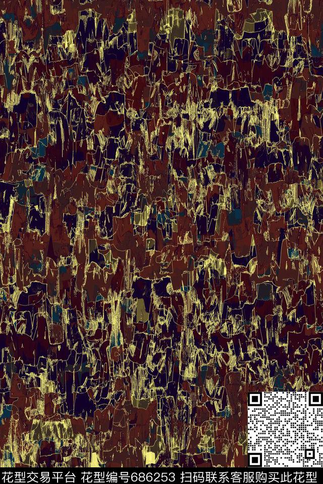 波浪条纹抽象线条原创传统印花华亿平台下载（图片编号: 686253） - 瓦栏（Walan）
