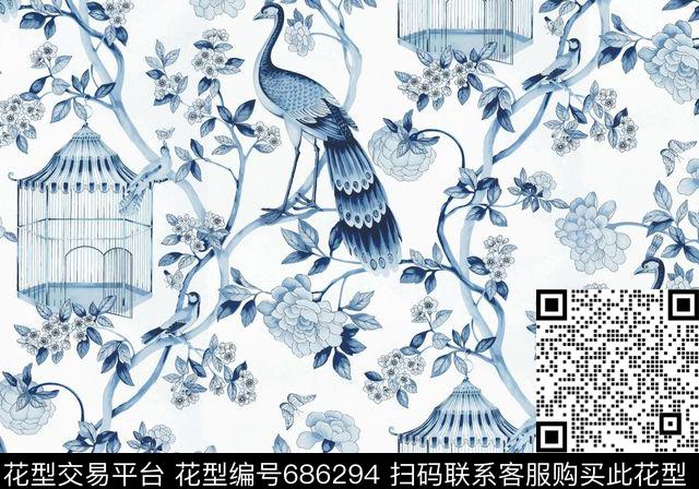 鸟2016新款图案时尚创意图案数码印花华亿平台下载（图片编号: 686294） - 瓦栏（Walan）