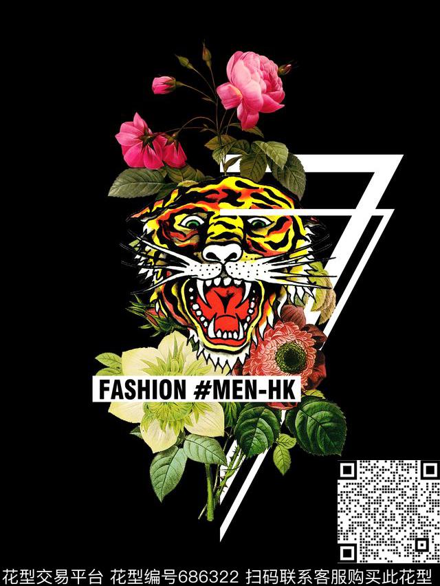 玫瑰花卉潮牌数码印花华亿平台下载（图片编号: 686322） - 瓦栏（Walan）