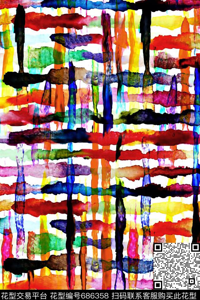 水彩笔触肌理数码印花华亿平台下载（图片编号: 686358） - 瓦栏（Walan）