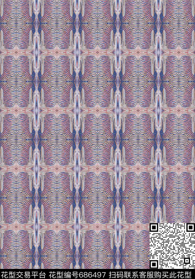 条纹混搭格子混搭几何炫彩数码印花华亿平台下载（图片编号: 686497） - 瓦栏（Walan）