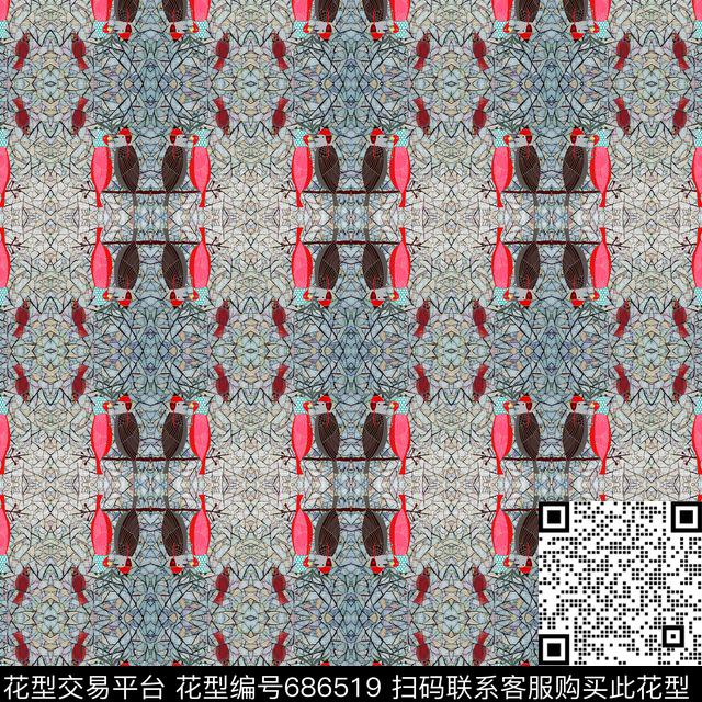 几何炫彩条纹混搭格子混搭数码印花华亿平台下载（图片编号: 686519） - 瓦栏（Walan）