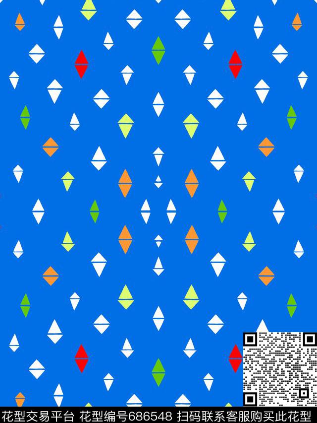 彩色色块几何传统印花华亿平台下载（图片编号: 686548） - 瓦栏（Walan）