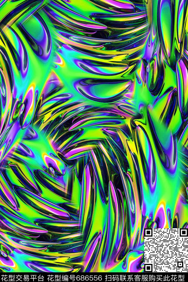 肌理炫彩女装数码印花华亿平台下载（图片编号: 686556） - 瓦栏（Walan）