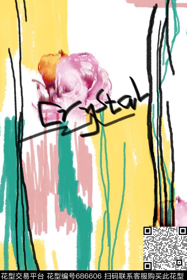 色块解构三角形数码印花华亿平台下载（图片编号: 686606） - 瓦栏（Walan）